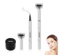 Set di timbri per ciglia inferiori, eyeliner liquido 2 in 1 e timbro per ciglia inferiori, a prova di sbavature, impermeabili, riutilizzabili, strumento per il trucco per ciglia finte, strumento