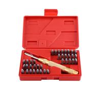 Set di Timbri Per Punzonatura in Metallo da 38 Pezzi con Lettere E Numeri Per Marcare Plastica, Pelle E Legno