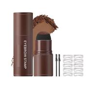 Set di timbri per sopracciglia in polvere per pigri, include 10 stencil riutilizzabili per sopracciglia, resistenti all'acqua e al sudore, a lunga tenuta, morbidi e naturali.