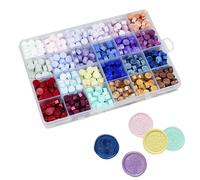 Set di Timbro Ceralacca, con 24 Colori e 600 pezzi Cera Sigillante Ottagonale, Perline di Ceralacca per Inviti di Nozze, Buste, Lettere, Cartoline, Confezione