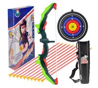 Set di tiro con l'arco per bambini, set di arco e freccia per bambini LED LIGHT UP THECHERERY COOL COORE TAFFERTO ARGO E FRECH con 10 frecce di aspirazione, bersaglio supporto interno per uso ester