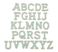 Set di toppe con lettere A-Z in argento e strass | Strass scintillanti, finitura argento, linea completa A-Z, per matrimoni e abiti da sposa