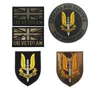 Set di toppe tattiche con bandiera britannica, 5 distintivi ricamati resistenti per gilet, caschi e uniformi, perfetti per appassionati militari e collezionisti