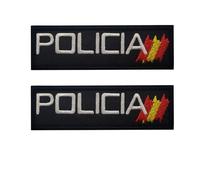 Set di toppe tattiche della polizia spagnola, emblemi tattici del morale, toppe ricamate, toppe decorative per giacche, zaini, uniformi e vestiti, 24 x 8 cm