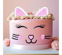 Set di topper per torta a tema gatto, orecchie di gattino, ciglia, per feste di compleanno a tema gatto, simpatiche decorazioni per feste di compleanno