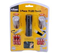 Set Di Torce In Alluminio Rolson 61760 3 Pezzi 9 LED