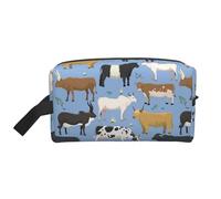 Set di tori e mucche, animali da fattoria, bovini, mammiferi, organizer per cosmetici di grande capacità, borsa da viaggio per il trucco da donna