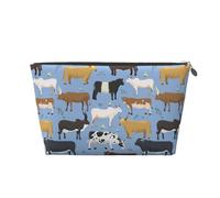 Set Di Tori E Mucche Bovini Animali Da Fattoria Mammiferi, Borsa da toilette Borsa per trucco Borsa per cosmetici Borsa da toilette da viaggio portatile