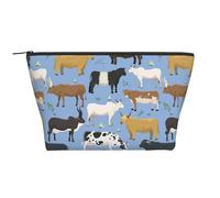 Set Di Tori E Mucche Bovini Animali Da Fattoria Mammiferi, Borsa da toilette Borsa per trucco Borsa per cosmetici Borsa da toilette da viaggio portatile