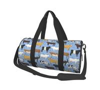 Set Di Tori E Mucche Bovini Animali Da Fattoria Mammiferi, Borsone da viaggio di grande capacità Borsa rotonda Borsa da viaggio sportiva Borsa da viaggio Borsa da fitness