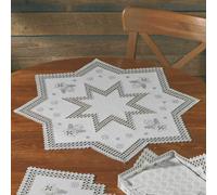 Set di tovaglie Permin Hardanger "Hardanger Winter", motivo contato, 67x67cm, 27