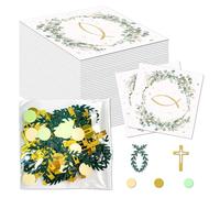 Set di Tovaglioli per Prima Comunione e Decorazioni per Cresima - pesce tovaglioli battesimo tovaglioli eucalipto tovaglioli da tavolo per battesimo per Ragazzo e Ragazza, Perfetti per Ogni Occasione