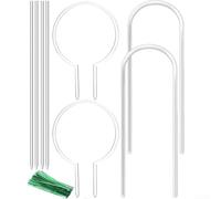 Set di tralicci per piante in acrilico trasparente, a forma di U, pali rotondi e dritti, per piante rampicanti da interno/esterno, supporto per fiori in vaso, bianco, 8 o 28 pezzi (B)