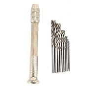 Set di trapani a mano con morsa a perno Strumento di perforazione manuale in acciaio inossidabile con 10 punte elicoidali per legno Plastica Noce Perle di ambra Cera d'api Oliva