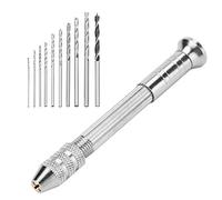 Set di trapani a mano, utensili rotanti di precisione con morsa a perno manuale Mini kit di perforazione rotante con 10 punte elicoidali, utensili per incisioni su gioielli in legno per trapano in acc