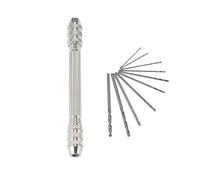 Set di trapani manuali professionali con 10 pezzi frese a spirale in acciaio alto supporto per mandrino piccolo pinza incisione e trapano