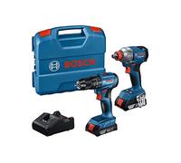 SET DI TRAPANO AVVITATORE E AVVITATORE A IMPULSI BOSCH GDX 18V-285 + GSB 185-LI - Blu, 36,1x45,8x16,2 cm, 5 kg