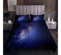 Set di trapunta Galaxy Universo cielo stellato copertura ragazzi ragazze spazio esterno nebulosa copriletto chic blu lattea arredamento trapuntato 2 pezzi biancheria da letto 170X230cm