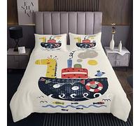 Set di trapunta per bambini Cartoon Giraffa Stampato Coverlet per Bambini Ragazzi Ragazze Oceano Nave a Vapore Copriletto Sea Wave Pesce Letto Copertura Camera Da Letto Collezione 2 Pz For170X230cm