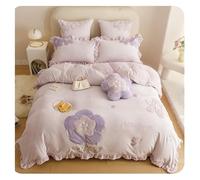 Set di Trapunta Queen Inverno Inverno a Quattro Pezzi Set a Doppia Faccia a Doppia Faccia di Velluto Coperta di Copertura fitta in Tela fitta da Letto Morbido (Rosa, 1,5/1,8 m di Letto)