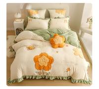 Set di Trapunta Queen Inverno Inverno a Quattro Pezzi Set a Doppia Faccia a Doppia Faccia di Velluto Coperta di Copertura fitta in Tela fitta da Letto Morbido (Rosa, 1,5/1,8 m di Letto)