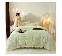 Set di trapunte Set Queen Inverno Bianchetto Invernale 4 Pezzi Set Latte Velvet Modello di Pizzo Coperchio Coperchio Set di Letti Caldi Set di Letti Morbidi (Rosa, King)