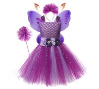 Set di travestimento da principessa delle fate, costume traspirante per ragazze, costume da principessa per bambini, figlie, vestito da fiaba per feste, compleanni e giochi di finta