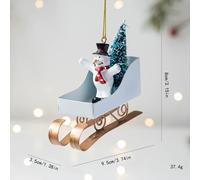 Set di tre addobbi slitta in ferro per albero di Natale e per decorazioni natali