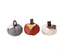 Set di tre figurine di zucca autunnale per la decorazione stagionale della casa, adatte per centrotavola e accenti per il camino del Ringraziamento e Halloween