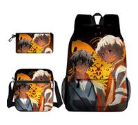 Set di tre pezzi con zaino Suo Hayato Anime Kiryu Mitsuki/Haruka borsa a tracolla e astuccio portapenne stampa cartone animato Bookbag astuccio borsa a tracolla per studenti, Tipo 13, Taglia unica
