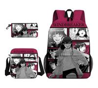Set di tre pezzi con zaino Suo Hayato Anime Kiryu Mitsuki/Haruka borsa a tracolla e astuccio portapenne stampa cartone animato Bookbag astuccio borsa a tracolla per studenti, Tipo 9, Taglia unica