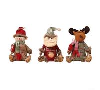 Set di tre sacchetti riutilizzabili con cerniera, progettati con personaggi di Babbo Natale e pupazzo di neve, costruiti con panno per molteplici usi