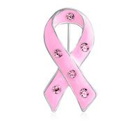Set di tre spille con accento in cristallo smaltato per la prevenzione e la consapevolezza del nastro rosa, supporta la causa, sopravvissuta al cancro al seno, per donne, placcato in argento e oro.
