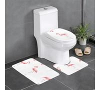 Set di tre tappetini antiscivolo in flanella 61 x 40,6 cm HJFCZH Flamingo che tocca delicatamente l'acqua stampe spesse e assorbenti per bagno e WC