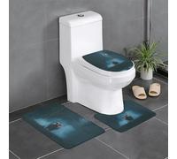 Set di tre tappetini antiscivolo in flanella 61 x 40,6 cm WHJSSF Misty Rat Mucca Pattern spesso e assorbente per bagno e WC