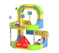 Set Di Treni Elettrici Pista Da Corsa Flessibile, Set Di Binari Magnetici Per Auto Da Corsa Flessibile, Layout 3d Incorporati Che Sfidano La Gravità E Auto Motorizzata 121PCS