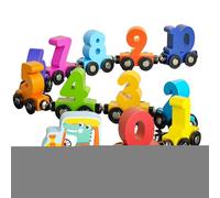 Set di treni in legno - apprendimento interattivo | Giocattolo magnetico per aumentare l'intelligenza, giocattoli per imparare numeri e colori | Sviluppo cognitivo ad azione rapida per né