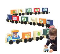Set di treni in legno | Giocattoli educativi per auto - Giocattoli educativi per l'apprendimento della STEM - Per soggiorno camera da studio attività familiare regalo per feste in età prescolare