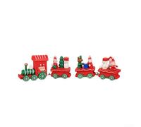 Set di treni in miniatura in legno, perfetto per creare esperienze di vacanza memorabili (rosso)