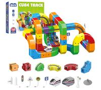 Set di Treni Magic Rail Cube, Set di Tracce Magnetiche Rail Cube Trackfusion, Layout 3D Incorporati Che Sfida la Gravità & Macchinina Motorizzata, Giocattolo da Costruzione per Bambini Deluxe Edition
