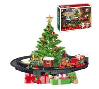 Set di treni natalizi da appendere, giocattoli da appendere sotto l'albero | Treno elettrico giocattolo per albero di Natale, modellino di treno giocattolo con luci e suoni, set di treni per intorno