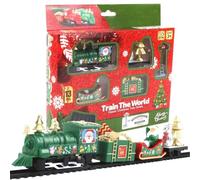 Set di treni natalizi: giocattolo a batteria da 13 pezzi per bambini | Materiale: motore a batteria, treno giocattolo elettrico interattivo, locomotiva in miniatura per decorazioni e pezzi