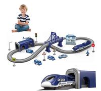 Set di treni per bambini 66 pezzi/set Tema della polizia Fai da te Divertente e creativo Assemblaggio di trenini Giocattoli d