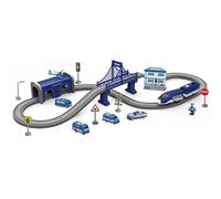 Set di treni per bambini da 66 pezzi/set, tema della polizia, fai da te, divertenti e creativi, giocattoli di Natale per ragazzi e ragazze, regali di Natale per trenini.