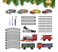 Set di treni per treno elettrico - Set di treni sonori classici per treni elettrici, kit ferroviario alimentato a batteria, modello Locomotiva, giocattolo di Natale