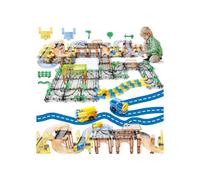 Set di trenini da corsa per bambini con binari, pista per macchinine, regalo per bambini e bambine, 132 pezzi
