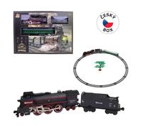 Set di Treno con Locomotiva a Vapore a Batteria con Luci e Suoni
