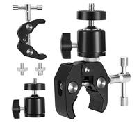 Set di treppiedi con testa sferica articolata, con adattatore filettato da 1/4", 3/8", fori regolabile per fotocamere, flash light, treppiede, monitor LCD/DV