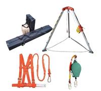 Set di treppiedi di salvataggio di emergenza per impieghi gravosi, attrezzature in alluminio per spazi ristretti, pozzi e gallerie con verricello da 30 m, per sollevamento e recupero sicuri
