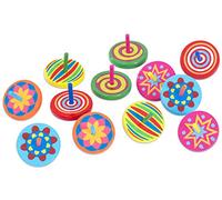 Set di trottole in legno con 12 trottole colorate per bambini - Giocattoli per compleanno per bambini